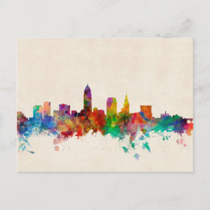 Cleveland Ohio Skyline Cityscape Postkarte