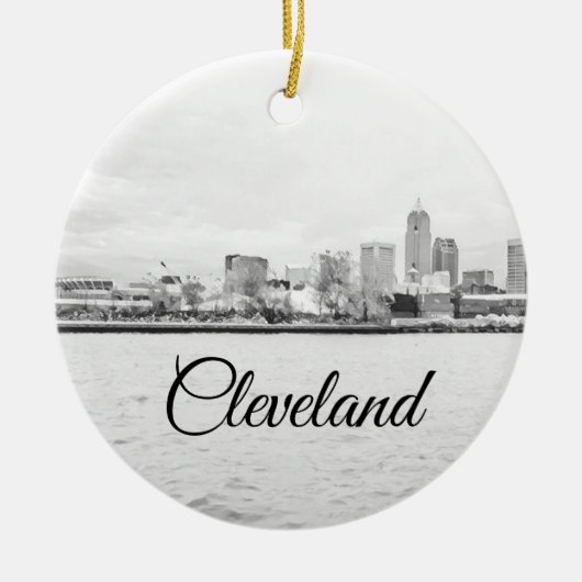 Cleveland Ohio Skyline Keramik Ornament (Vorne)