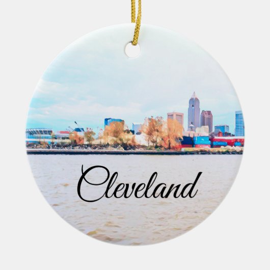 Cleveland Ohio Skyline Keramik Ornament (Vorne)