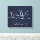 Cleveland Ohio Skyline Leinwanddruck (Insitu (Holzboden))