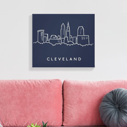 Cleveland Ohio Skyline Leinwanddruck (Insitu (Wohnzimmer))