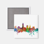 Cleveland Ohio Skyline Magnet (Vorderseite/Rückseite)