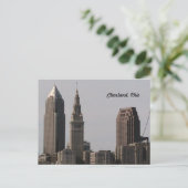 Cleveland Ohio Skyline Postcard Postkarte (Stehend Vorderseite)