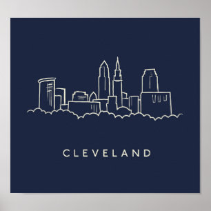 Cleveland Ohio Skyline Poster