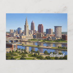 Cleveland Ohio Skyline Postkarte