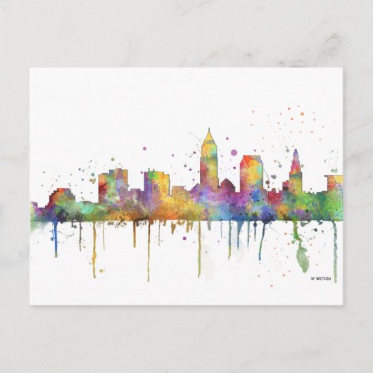 CLEVELAND, OHIO SKYLINE POSTKARTE (Vorderseite)