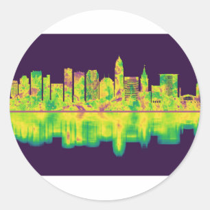 Cleveland Ohio Skyline Runder Aufkleber