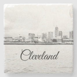 Cleveland Ohio Skyline Steinuntersetzer