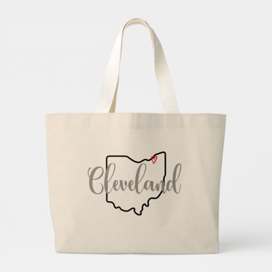 Cleveland Ohio Tasse Jumbo Stoffbeutel (Rückseite)