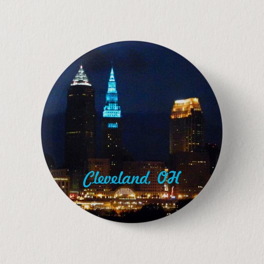 Cleveland, Ohio Terminal Tower Blue Button (Vorderseite)