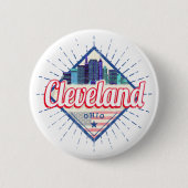 Cleveland Ohio United Staaten Skyline Vintag USA Button (Vorderseite)