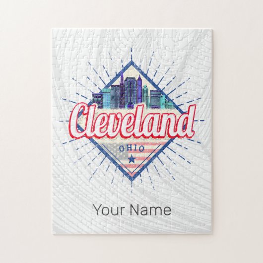 Cleveland Ohio United Staaten Skyline Vintag USA Puzzle (Vertikal)