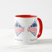Cleveland Ohio United Staaten Skyline Vintag USA Tasse (VorderseiteRechts)