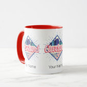 Cleveland Ohio United Staaten Skyline Vintag USA Tasse (Vorderseite Links)