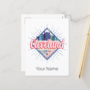 Cleveland Ohio Vereinigte Staaten Skyline Vintage Feiertagspostkarte