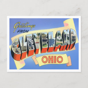 Cleveland, Ohio Vintag Big Letters Postcard Postkarte