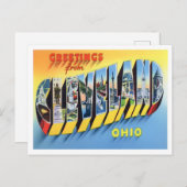 Cleveland, Ohio Vintag Big Letters Postcard Postkarte (Vorne/Hinten)