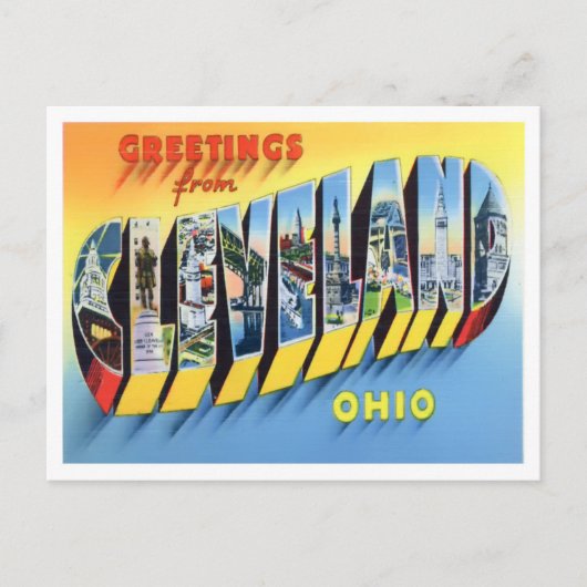 Cleveland, Ohio Vintag Big Letters Postcard Postkarte (Vorderseite)