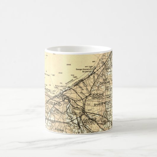 Cleveland Ohio Vintag Map Kaffeetasse (Mittel)