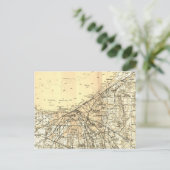 Cleveland Ohio Vintag Map Postkarte (Stehend Vorderseite)