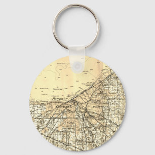 Cleveland Ohio Vintag Map Schlüsselanhänger