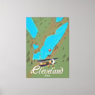 Cleveland, Ohio vintage Travel Poster Print Art Leinwanddruck