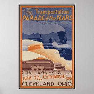 Cleveland Ohio Vintage Travel Poster und Retro