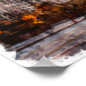 Cleveland Ohio Watercolor Stadtansicht Poster (Ecke)