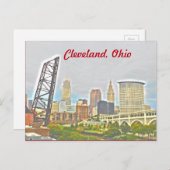 Cleveland, Ohio West Bank View Postcard Postkarte (Vorne/Hinten)