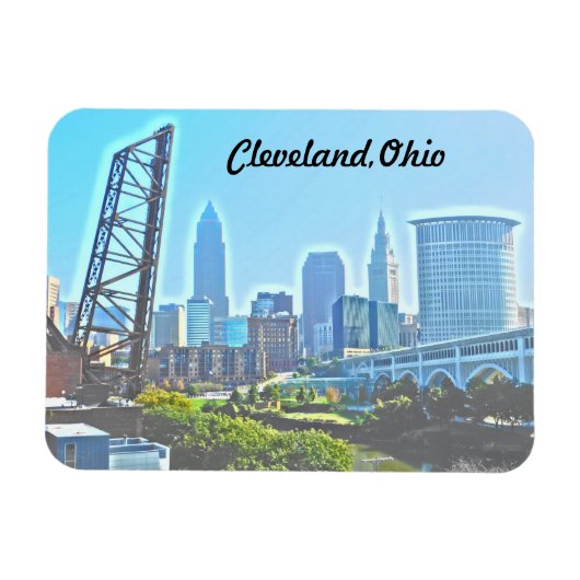 Cleveland Ohio West River View Magnet (Horizontal)