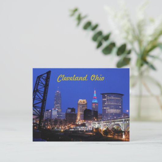 Cleveland, Ohio West Side Skyline Postcard Postkarte (Stehend Vorderseite)