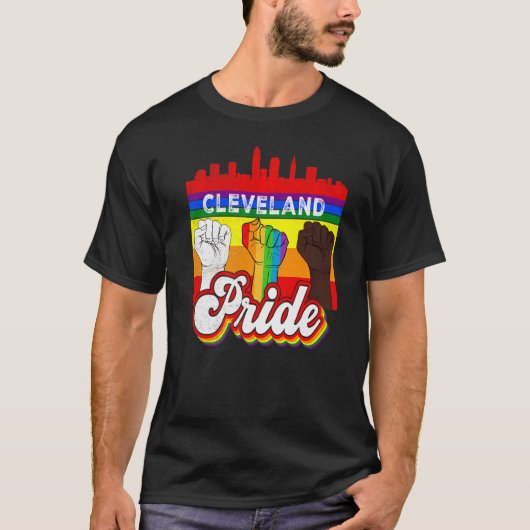 Cleveland Pride Rainbow Gay Pride Flag Lgbt T-Shirt (Vorderseite)