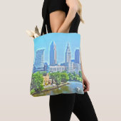 Cleveland (River View) Paint Effect Tote Bag Tasche (Von Nahem)