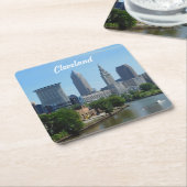 Cleveland River View Rechteckiger Pappuntersetzer (angewinkelt)