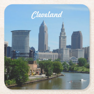 Cleveland River View Rechteckiger Pappuntersetzer