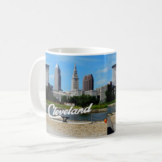 Cleveland RiverSide Skyline-Tasse Kaffeetasse (Vorderseite Links)