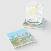 Cleveland Rocks Stone Untersetzer (Seitenansicht)