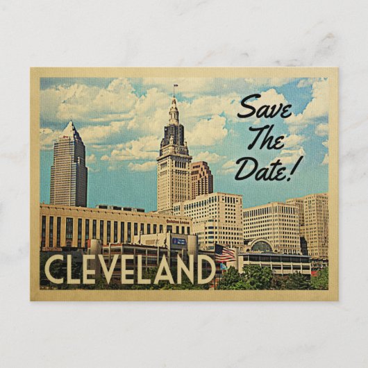 Cleveland Save the Date Ohio Ankündigungspostkarte (Vorderseite)