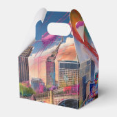 Cleveland Skyline Abstrakt Art Geschenkschachtel (Rückseite)