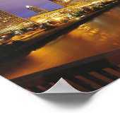 Cleveland Skyline bei Nacht Poster (Ecke)