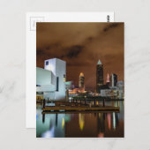 Cleveland Skyline bei Nacht Postkarte (Vorne/Hinten)