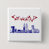 Cleveland Skyline Button (Vorderseite)