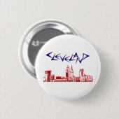 Cleveland Skyline Button (Vorne & Hinten)