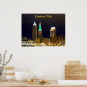 Cleveland Skyline (Ferienbeleuchtung)Poster Poster (Küche)