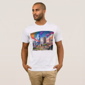 Cleveland Skyline Graffiti Art T-Shirt (Vorne ganz)