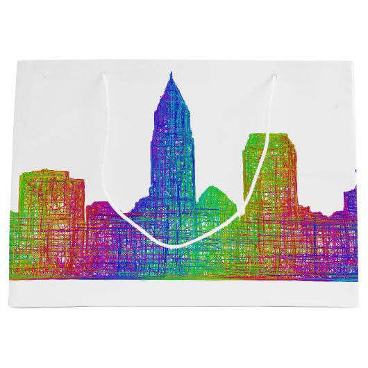 Cleveland-Skyline Große Geschenktüte (Vorderseite)
