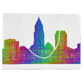 Cleveland-Skyline Große Geschenktüte (Rückseite)