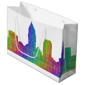 Cleveland-Skyline Große Geschenktüte (Vorderseite Schrägansicht)
