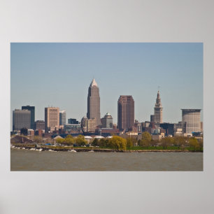 Cleveland Skyline im Frühjahr Poster