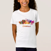 Cleveland skyline im Watercolor T-Shirt (Vorderseite)